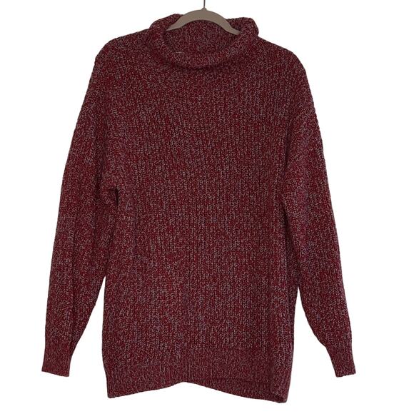 American Rag Sweater Womens Large Red & Light Purple Oversized Comfy Winter - Picture 2 of 5